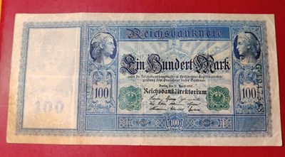 王之爱好～外国纸币 - 1910年，100马克，德国纸币