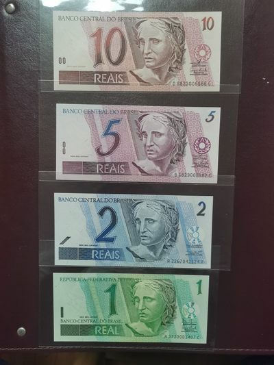 1994年版巴西雷亚尔小套1-10  全新UNC - 1994年版巴西雷亚尔小套1-10  全新UNC