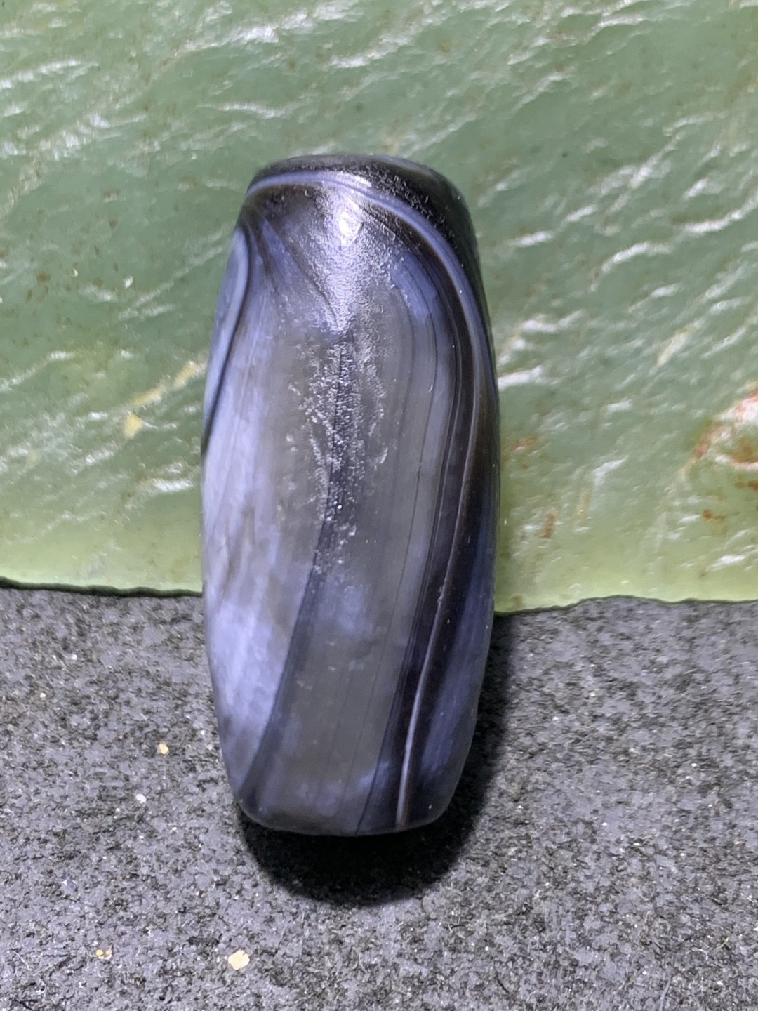 精美风化纹天眼药师玛瑙桶珠一个，
