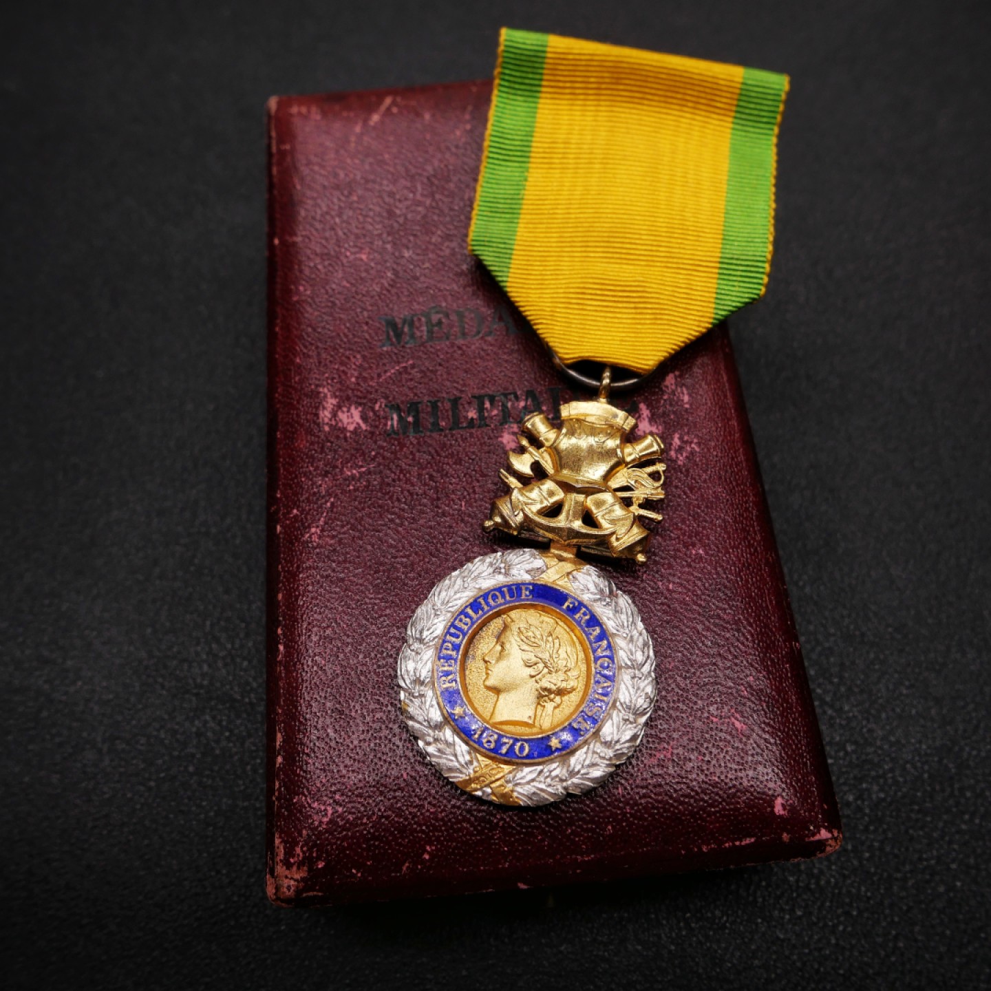 勋章奖章交易所1月27日（初六）法国币章专场 法国军事奖章，第三共和版，银质珐琅，好品如图，原盒