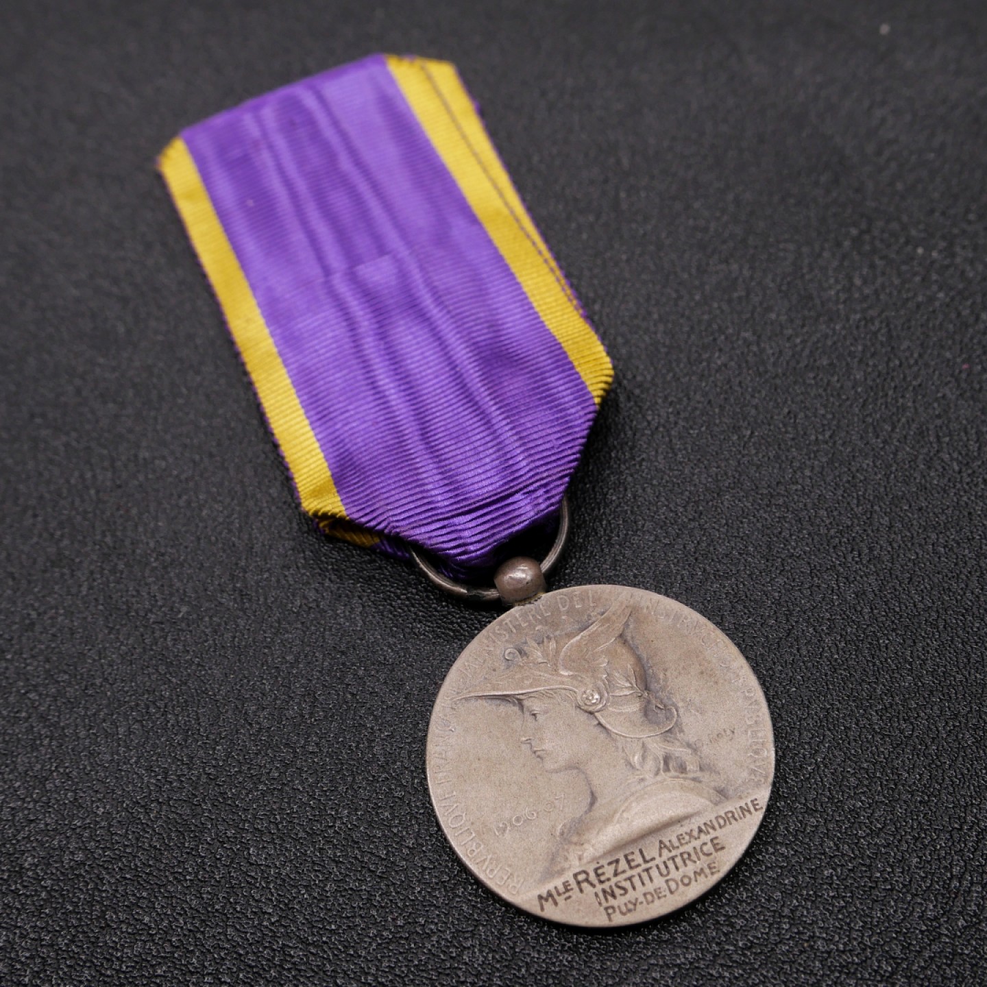 勋章奖章交易所1月27日（初六）法国币章专场 法国基础教育奖章，罗蒂版戎装玛丽安娜，银质