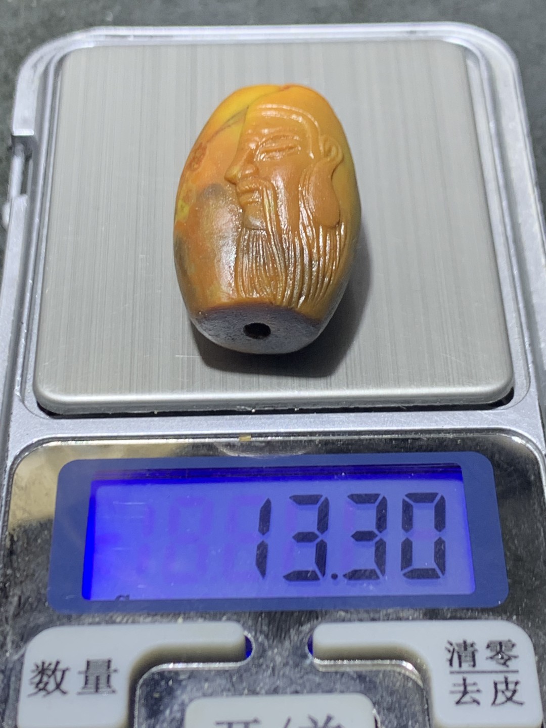 精美亚光战国红玛瑙手工雕刻忠义关二爷勒子一个，
