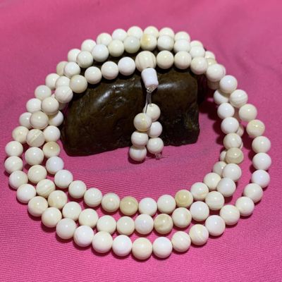 罕见深海木纹贝化玉108手串一条， - 罕见深海木纹贝化玉108手串一条，