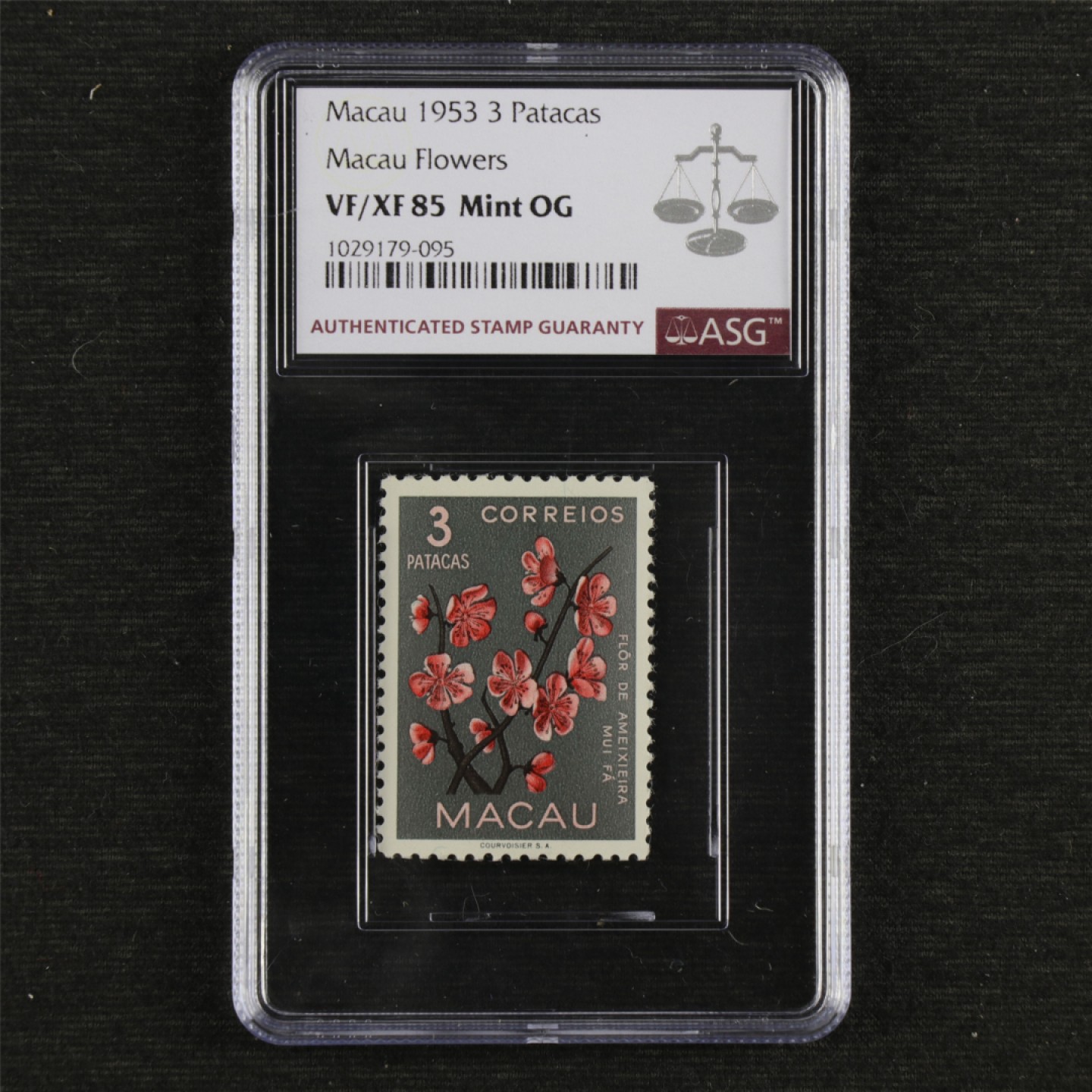 【亘邦集藏】147期拍卖 1953年 澳门邮票3Pataca ASG VF/XF85 1029179-095
