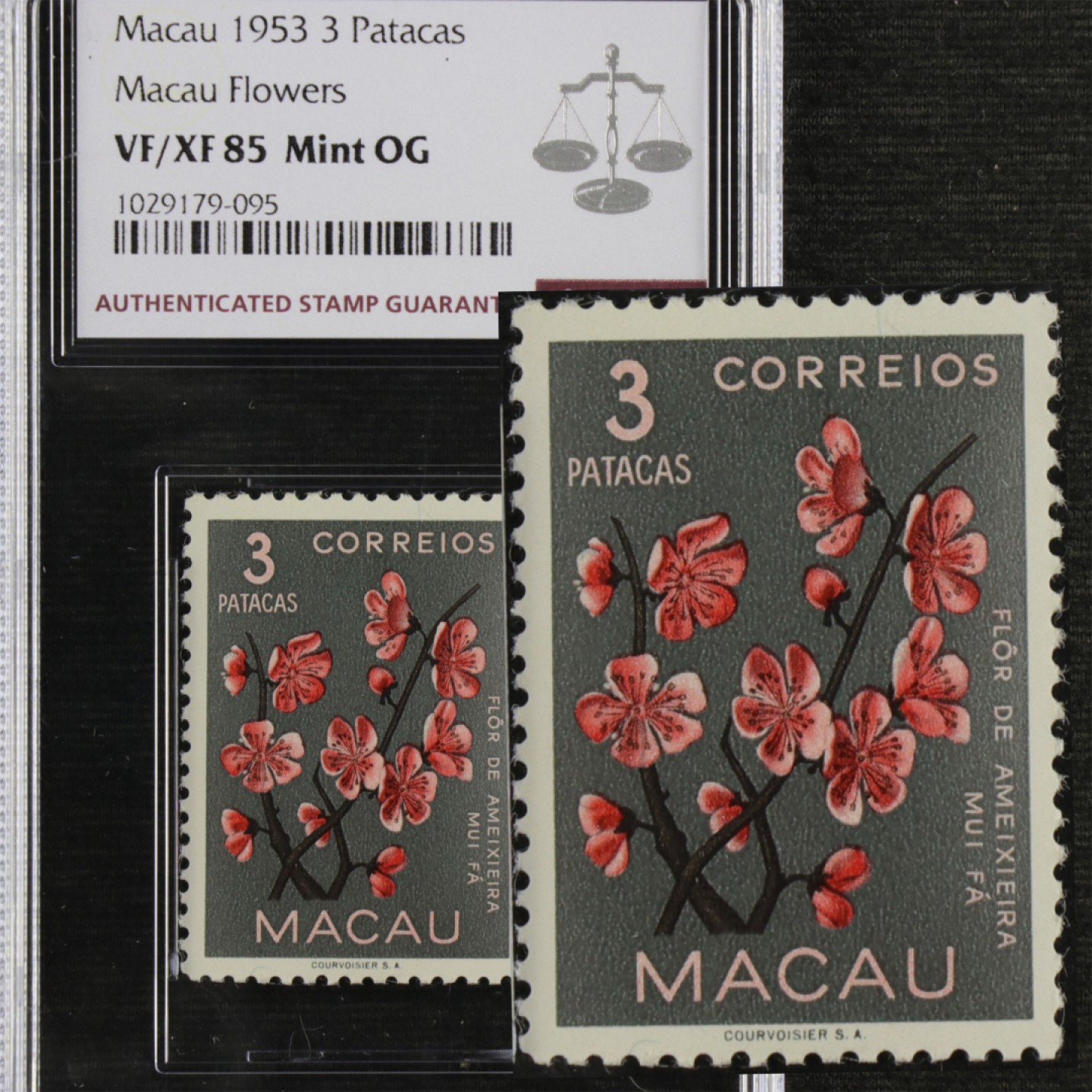 【亘邦集藏】147期拍卖 1953年 澳门邮票3Pataca ASG VF/XF85 1029179-095