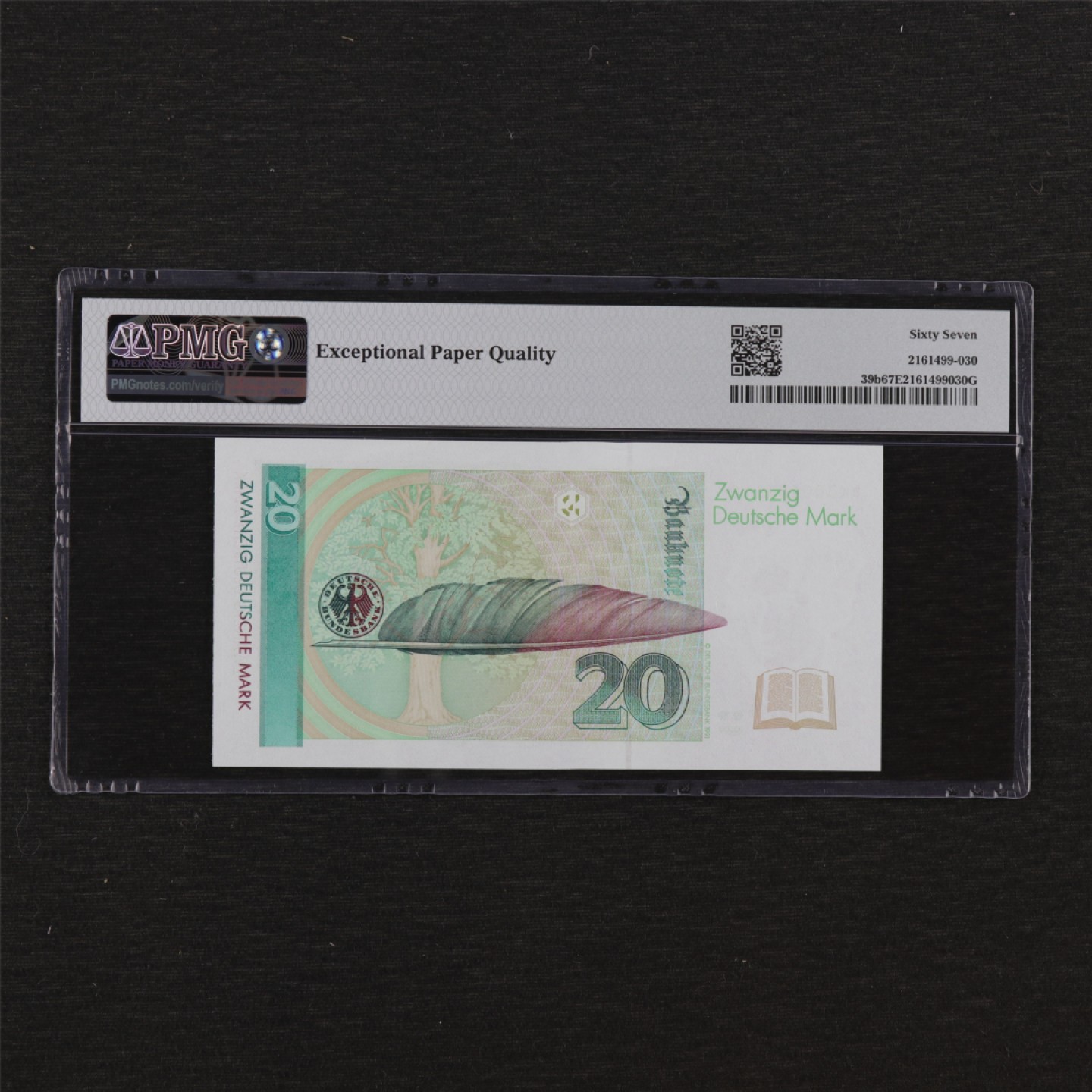 【亘邦集藏】147期拍卖 1993年 德国20马克 PMG 67EPQ DK3004611