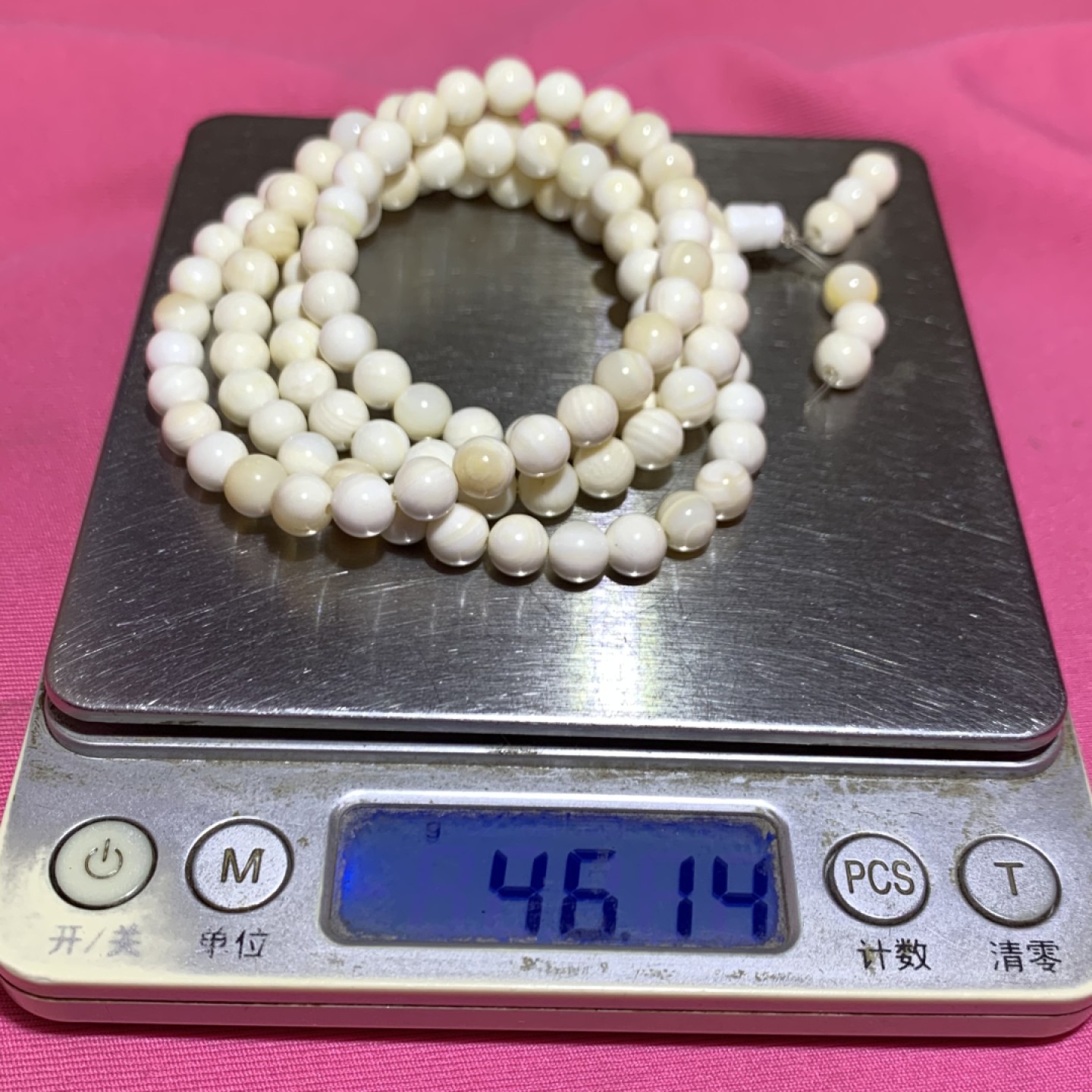 罕见深海木纹贝化玉108手串一条，