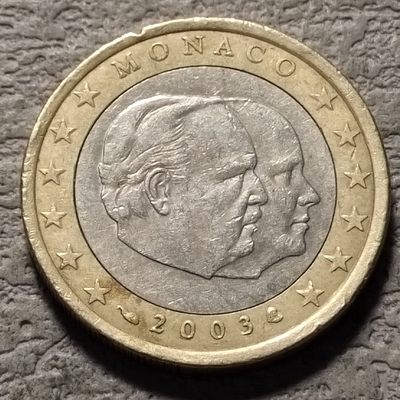 0起1加-纯粹捡漏拍-157场散币场 - 摩纳哥2003年1欧元双色币-四小国之一