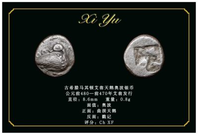 琋语藏币第二十三期古典打制币拍卖（每周日晚8点） - 古希腊马其顿艾翁天鹅奥波银币