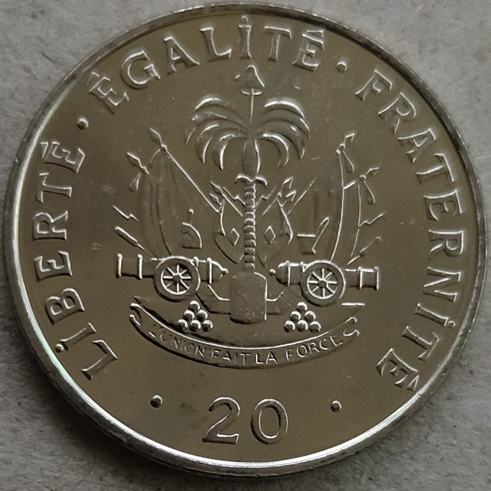 14★机器委托自动落锤★请提前出好价★满30快递包邮 海地 外国硬币外币钱币大直径26全新