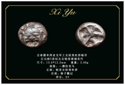 琋语藏币第二十三期古典打制币拍卖（每周日晚8点） - 古希腊米西亚戈耳工女妖美杜莎银币