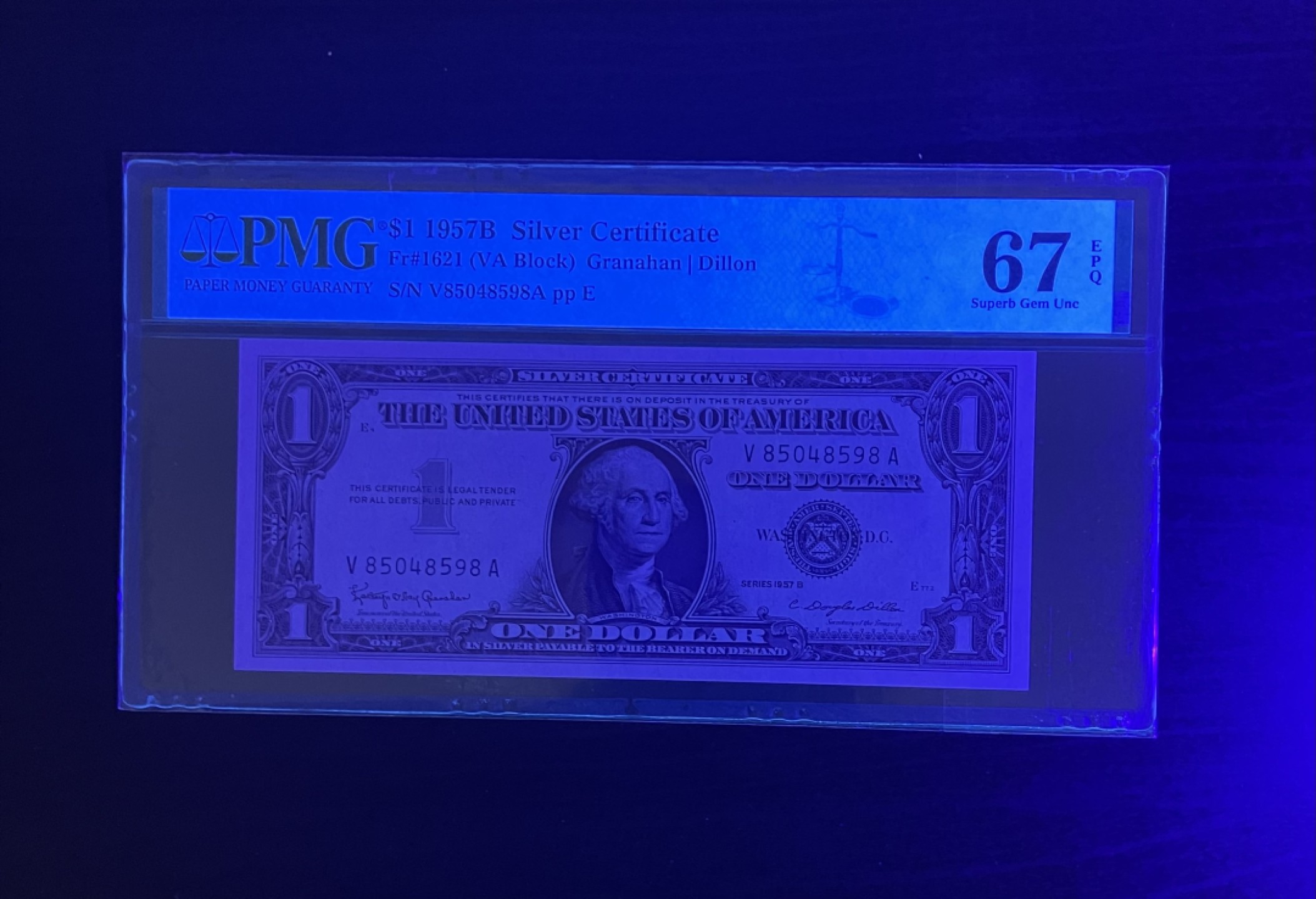 【丑猫】今晚7点，自动快拍 57年蓝库银币美元(高分)