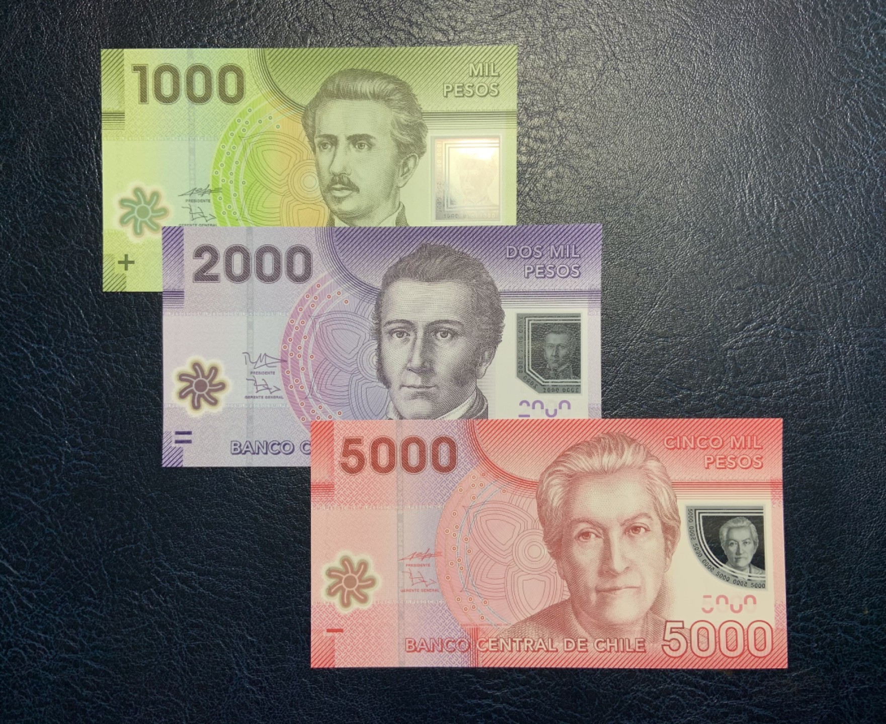 收藏联盟Quantum Auction 第227期拍卖 智利2010-14年1000-5000比索 品相全新UNC 塑料钞