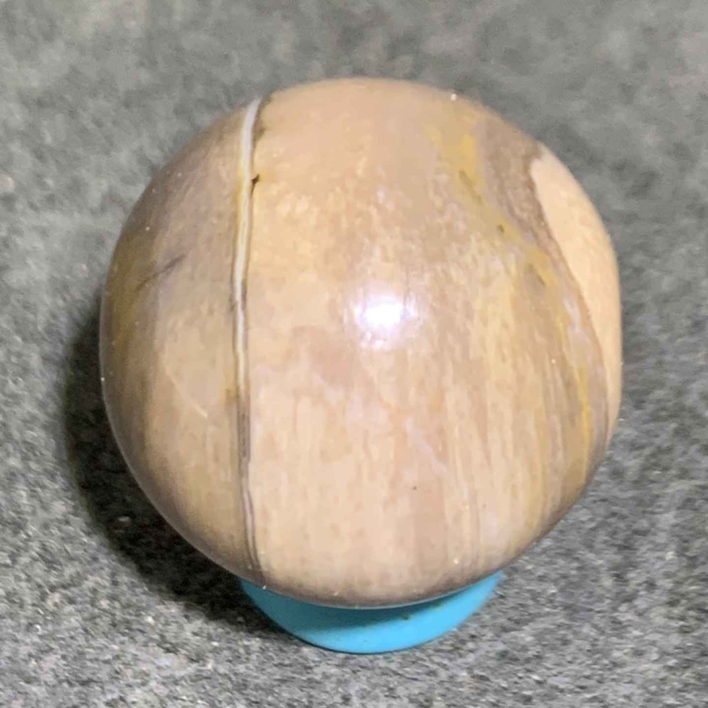 天然缅甸一线树化玉（木化玉）2.0圆珠一颗，
