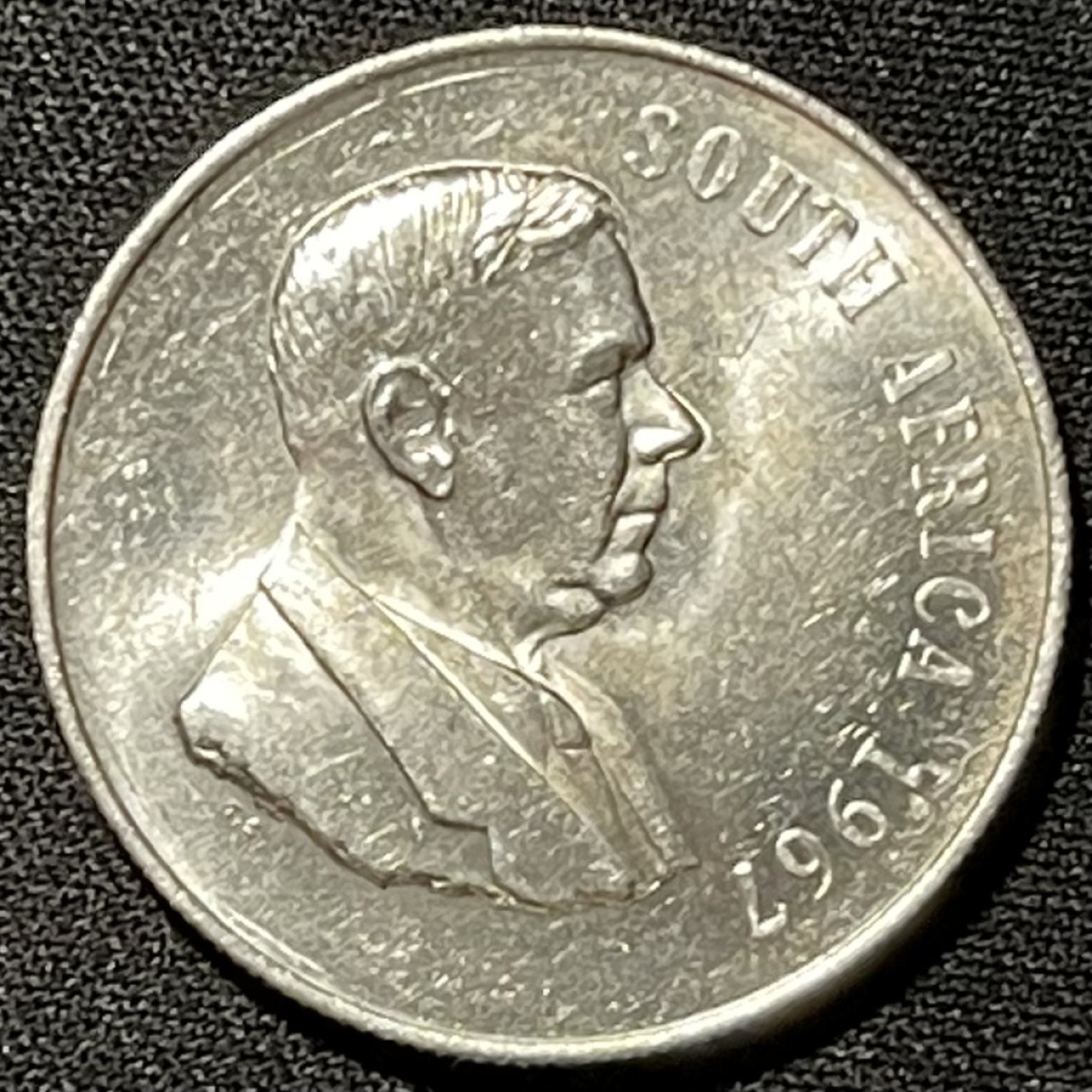 紫瑗钱币——第248期拍卖 南非 1967年 总统维沃尔德 1兰特 15克 0.8银