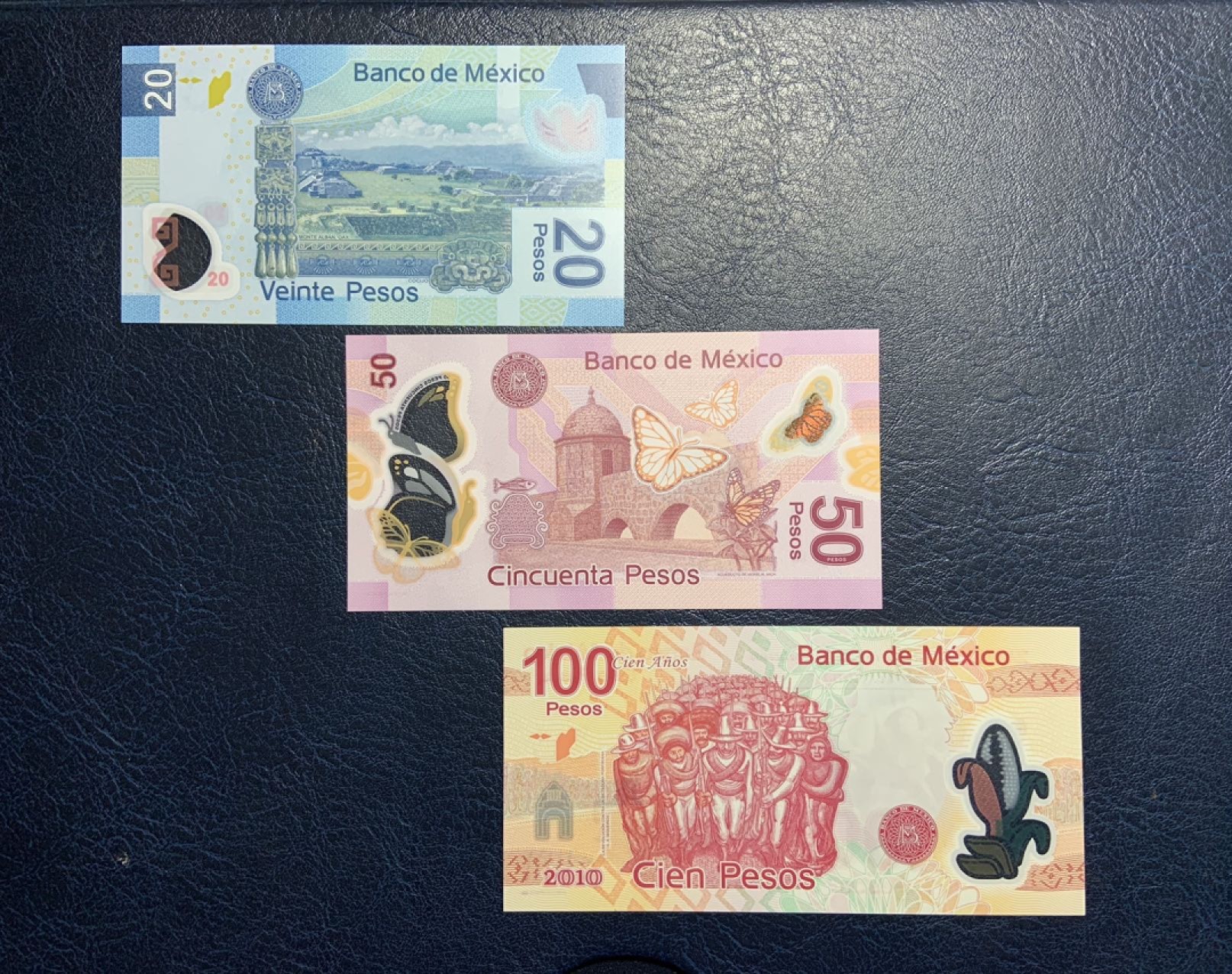 收藏联盟Quantum Auction 第227期拍卖 墨西哥2006-17年20-100比索 品相全新UNC 塑料钞 100为独立纪念钞