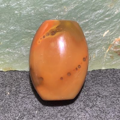 天然高玉化战国红玛瑙勒子一个， 天然高玉化战国红玛瑙勒子一个，