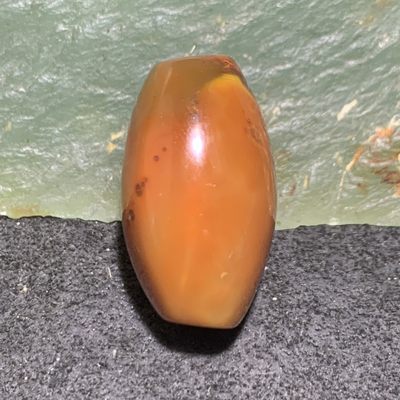 天然高玉化战国红玛瑙勒子一个， 天然高玉化战国红玛瑙勒子一个，