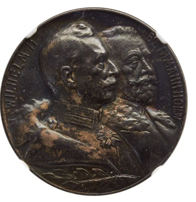 德国NGC MS62 威廉二世勋章 1916 和平提议银章 包浆醇厚，出分不易 少见品种