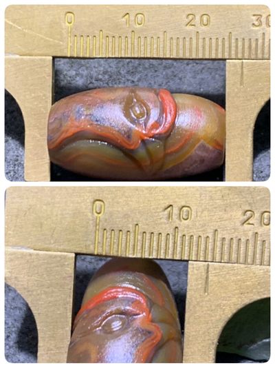 精美亚光冰飘战国红玛瑙手工俏色巧雕寿带鸟桶珠一颗 精美亚光冰飘战国红玛瑙手工俏色巧雕寿带鸟桶珠一颗