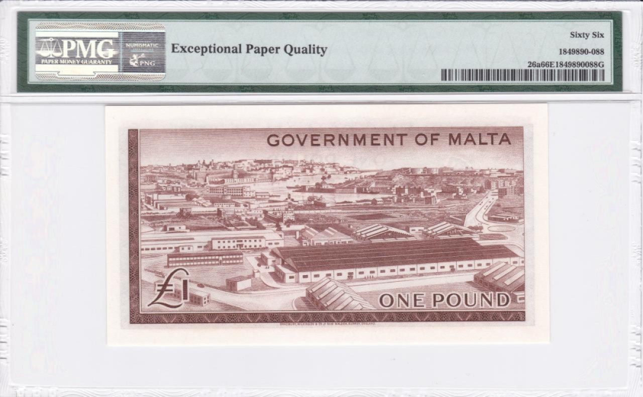 收藏联盟Quantum Auction 第227期拍卖 马耳他1963年1镑 PMG66 首发A/1冠
