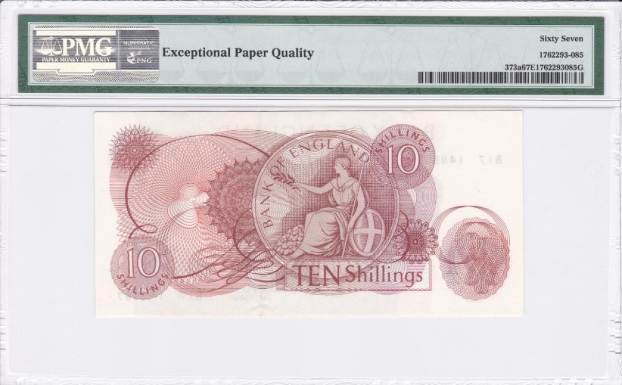 收藏联盟Quantum Auction 第227期拍卖 英国1961-67年10先令 PMG67