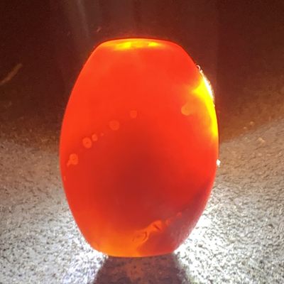 天然高玉化战国红玛瑙勒子一个， 天然高玉化战国红玛瑙勒子一个，