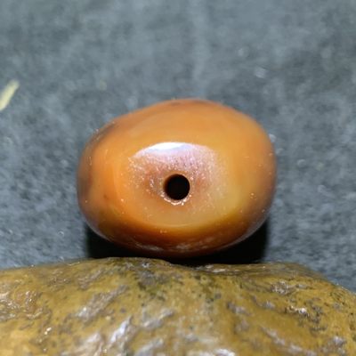 天然高玉化战国红玛瑙勒子一个， 天然高玉化战国红玛瑙勒子一个，