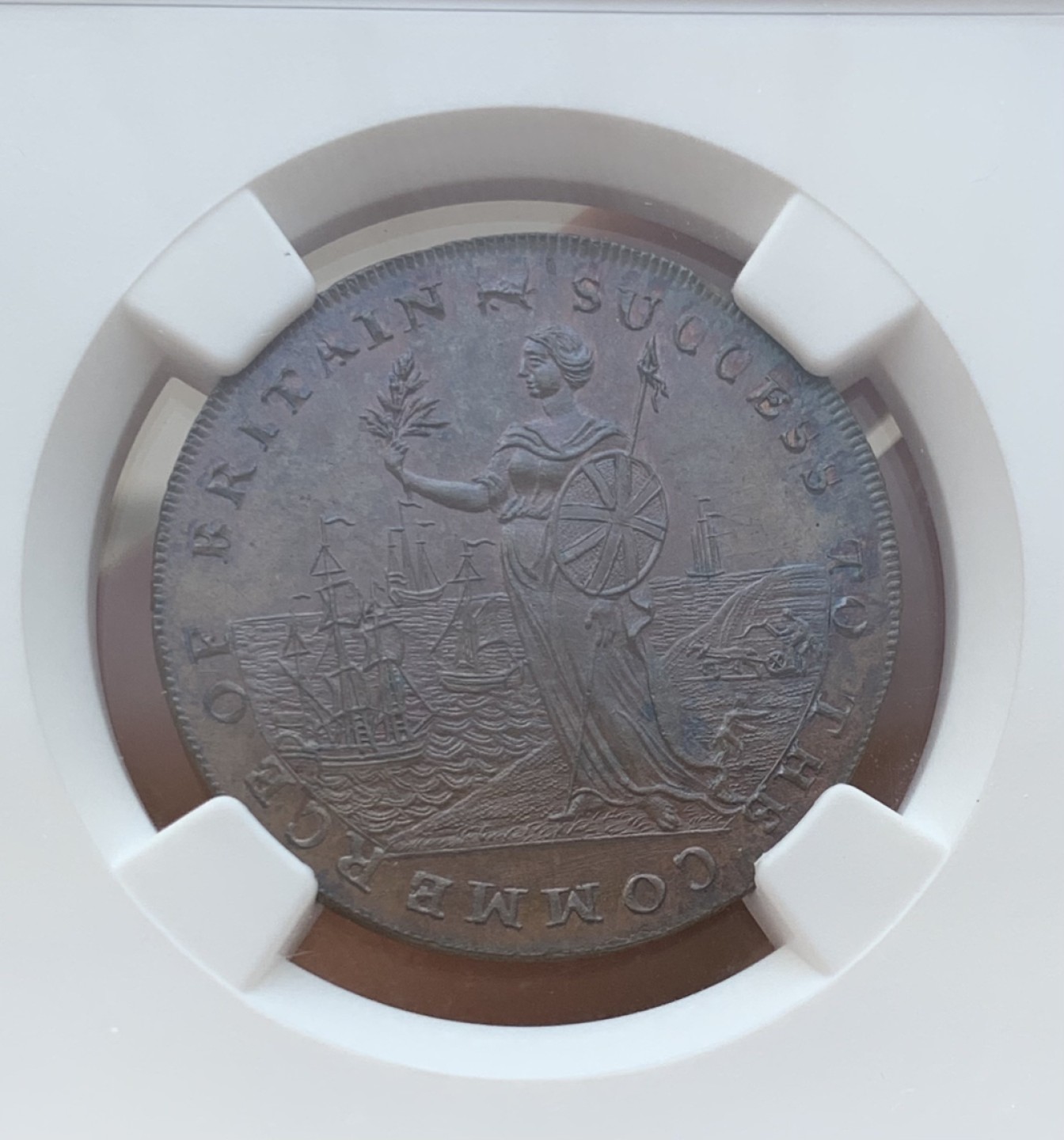 瓶子🏺第76期拍卖会 英国1794年林肯郡·斯伯丁1/2便士代币MS65