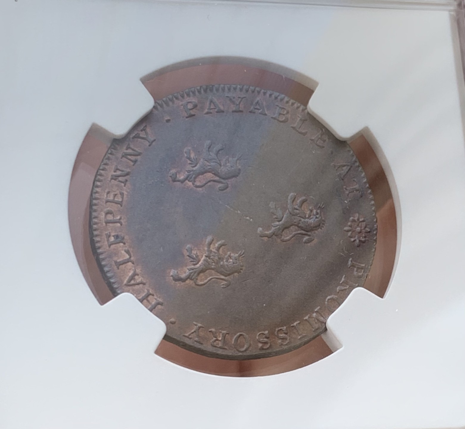 瓶子🏺第76期拍卖会 英国1790年沃里克郡·比格斯·伯明翰·汉普顿1/2便士代币MS63