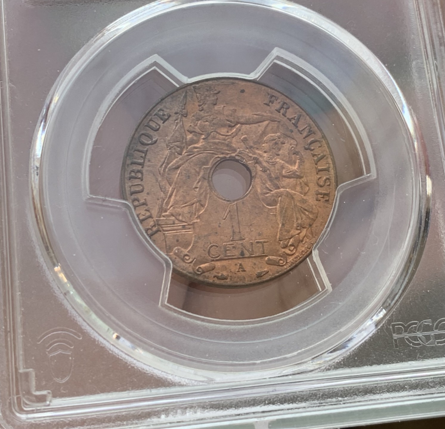 瓶子🏺第76期拍卖会 法属印支1939年百分之一铜币MS63