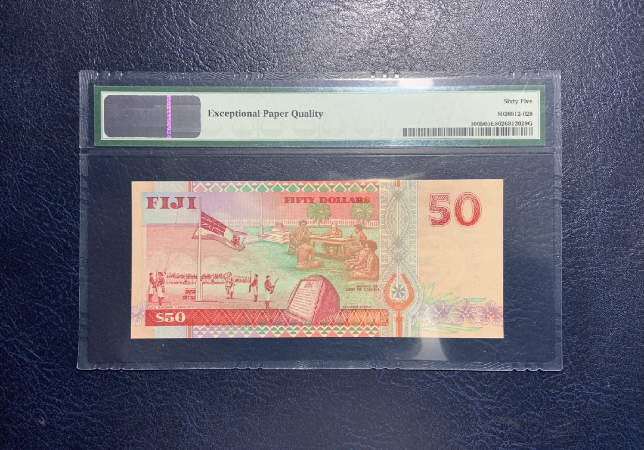 收藏联盟Quantum Auction 第228期拍卖 (已更新) 斐济1996年50元 PMG65 早期纸质版 缔结土地租赁权协议