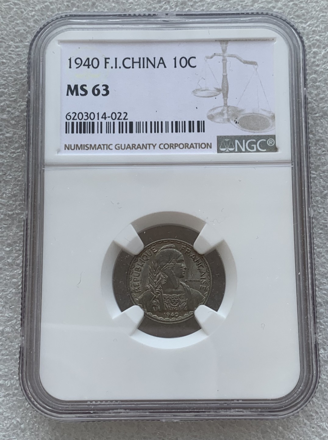 瓶子🏺第76期拍卖会 法属印支1940年10分MS63