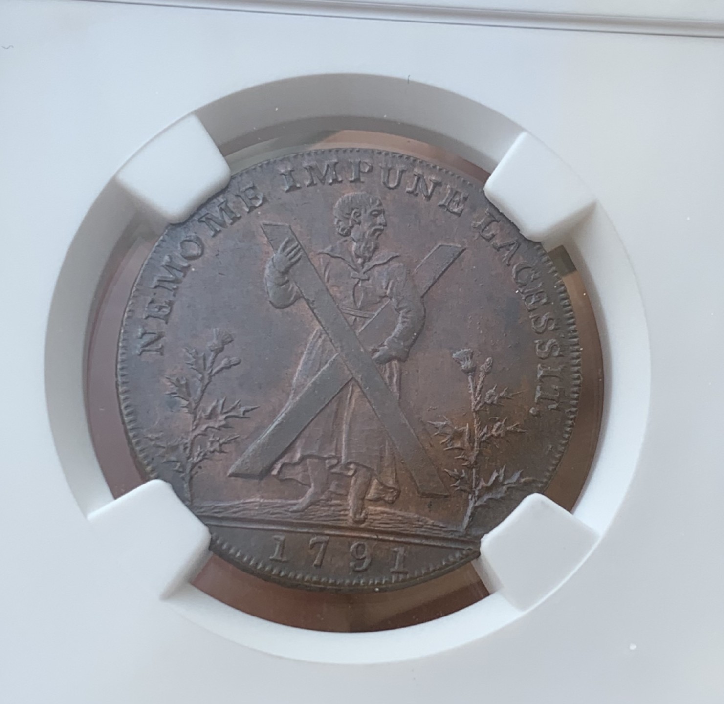 瓶子🏺第76期拍卖会 英国1791念洛锡安何记商铺1/2便士代币MS64