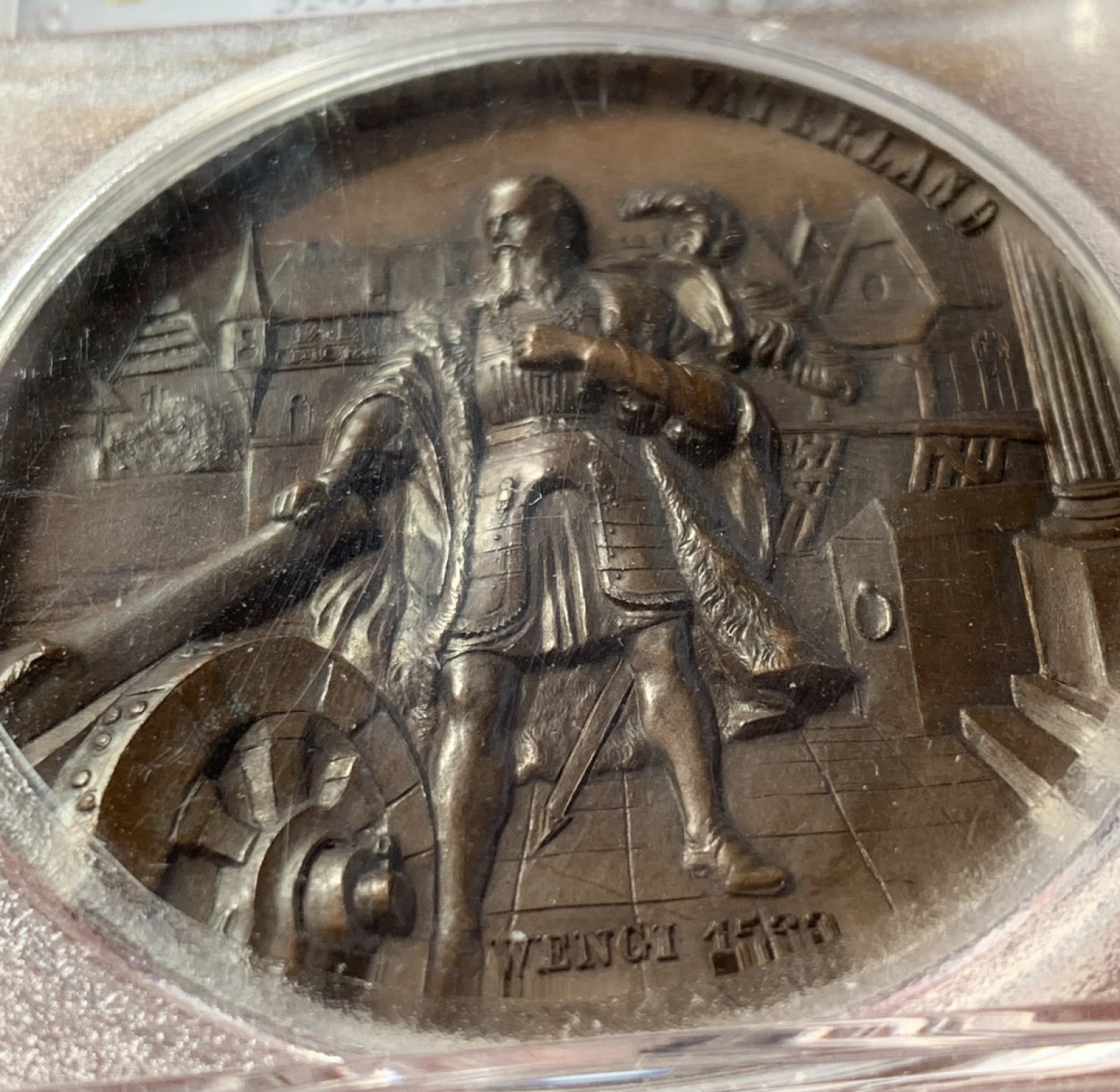 瓶子🏺第76期拍卖会 瑞士1890索洛图恩射击节铜章SP64深打好状态