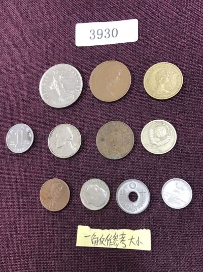 硬币1 - 3930 外国硬币十枚（一角仅作参考物）