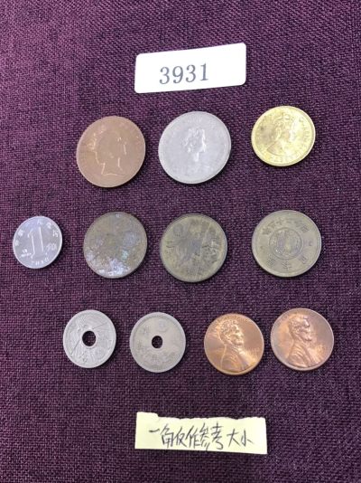 硬币1 - 3931 外国硬币十枚（一角仅作参考物）