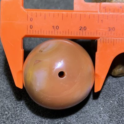 精美战国红玛瑙天眼气泡纹大圆珠一颗！ 精美战国红玛瑙天眼气泡纹大圆珠一颗！