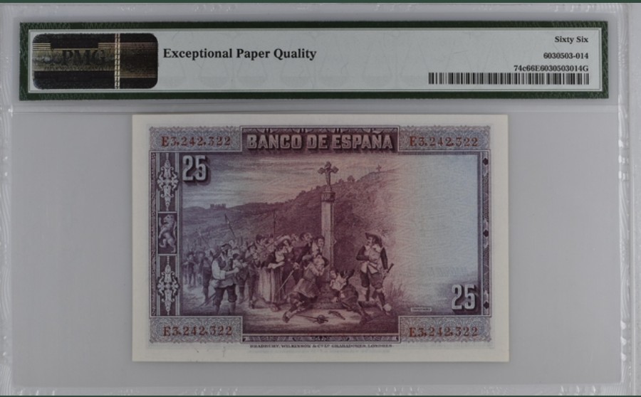 收藏联盟Quantum Auction 第228期拍卖 (已更新) 西班牙1928年25比塞塔 PMG66 BWC经典作品