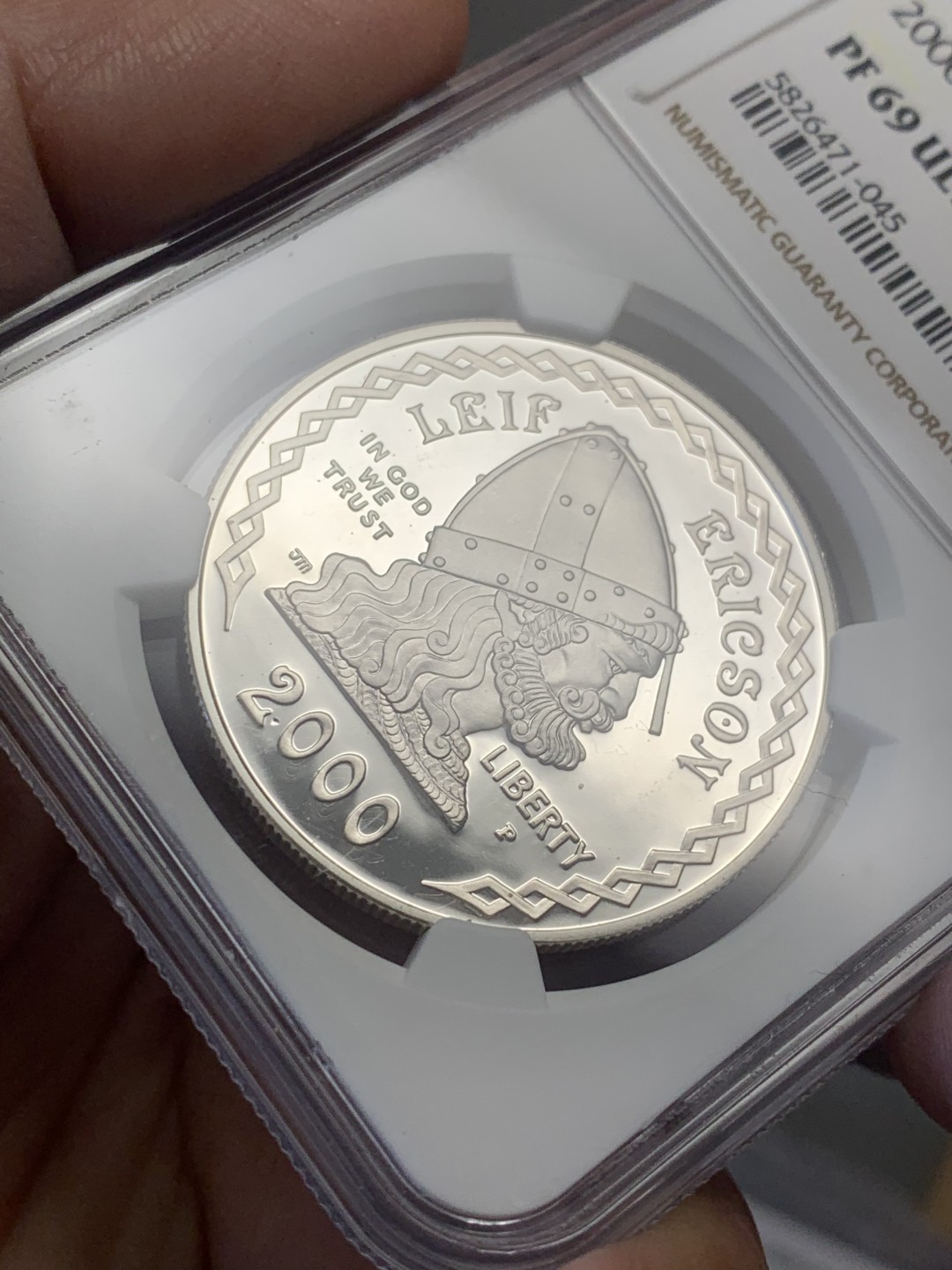 《竞宝斋》第130场-周日，周一连拍 (全场包邮) NGC PF69 2000 美国 发现新大陆 1000年纪念 精制大银币 900银 26.73克 高分好状态