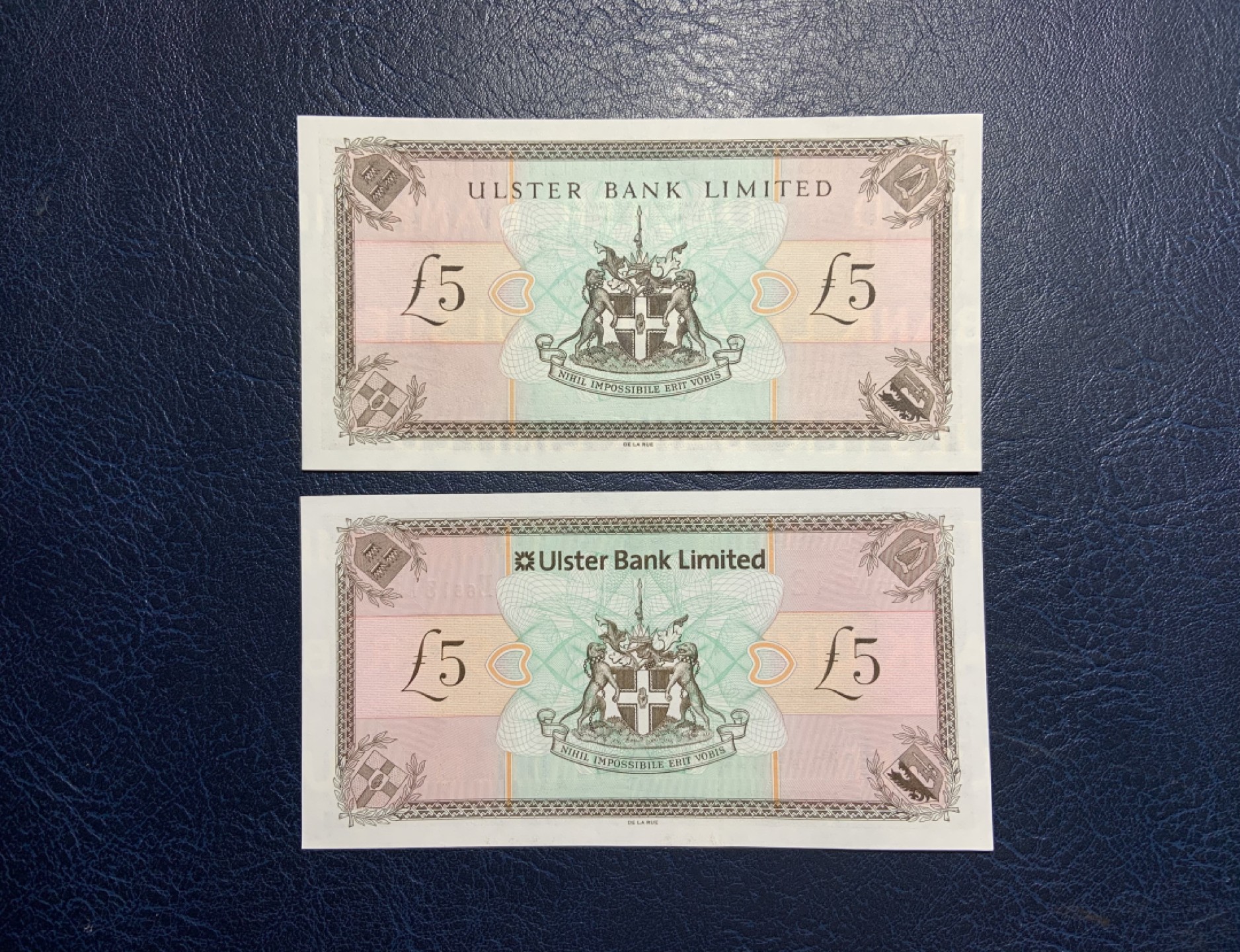 收藏联盟Quantum Auction 第228期拍卖 (已更新) 北爱尔兰2001和2013年5镑 品相全新UNC 不同版本对比收藏