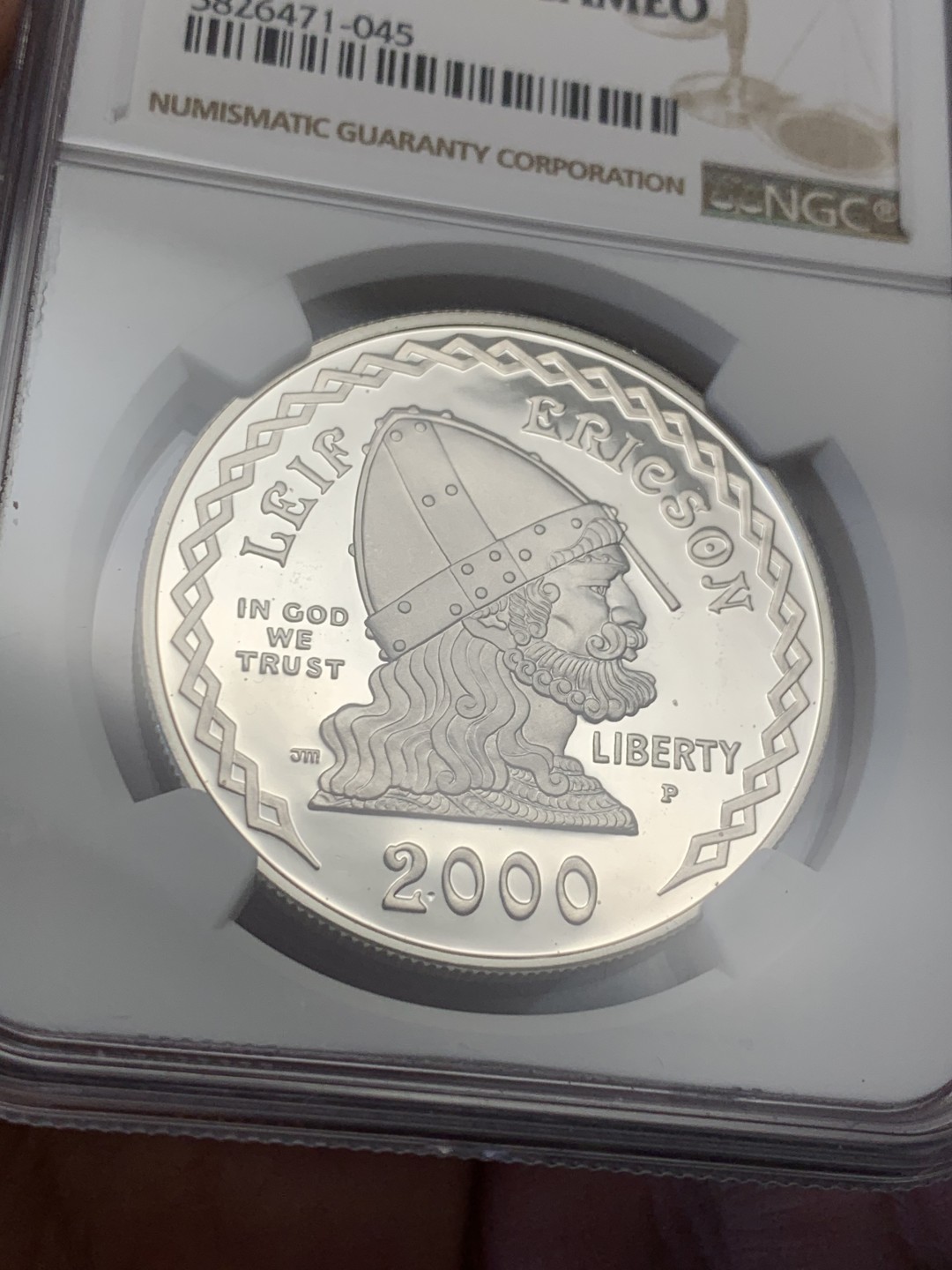 《竞宝斋》第130场-周日，周一连拍 (全场包邮) NGC PF69 2000 美国 发现新大陆 1000年纪念 精制大银币 900银 26.73克 高分好状态