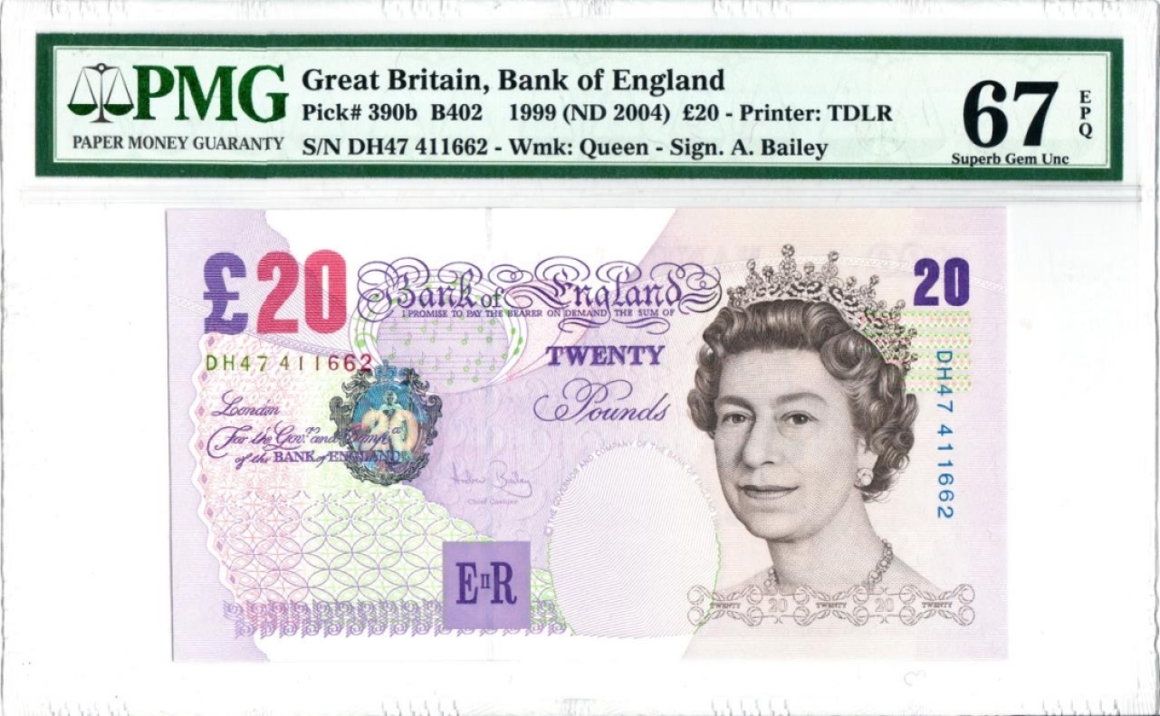 收藏联盟Quantum Auction 第228期拍卖 (已更新) 英国2004年20镑 PMG67 