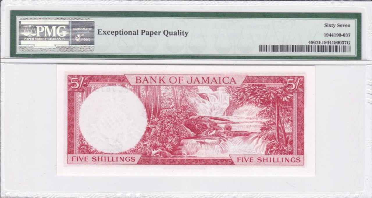 收藏联盟Quantum Auction 第228期拍卖 (已更新) 牙买加(1960)1961年5先令 PMG67 注意是pick49 相对后面的pick51要少