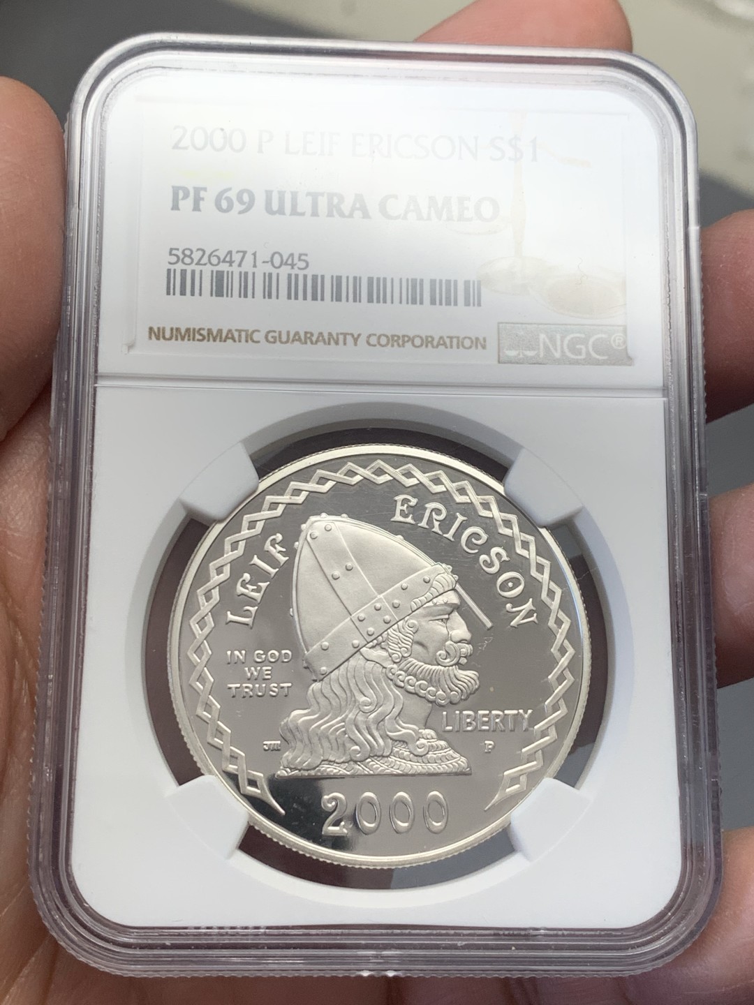 《竞宝斋》第130场-周日，周一连拍 (全场包邮) NGC PF69 2000 美国 发现新大陆 1000年纪念 精制大银币 900银 26.73克 高分好状态