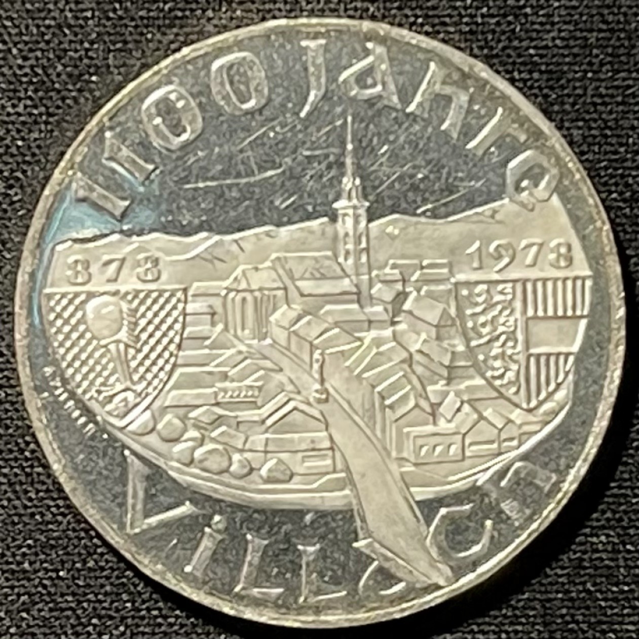 紫瑗钱币——第249期拍卖 奥地利 1978年 维拉奇成立1100周年 100先令 24克 0.64银 精制