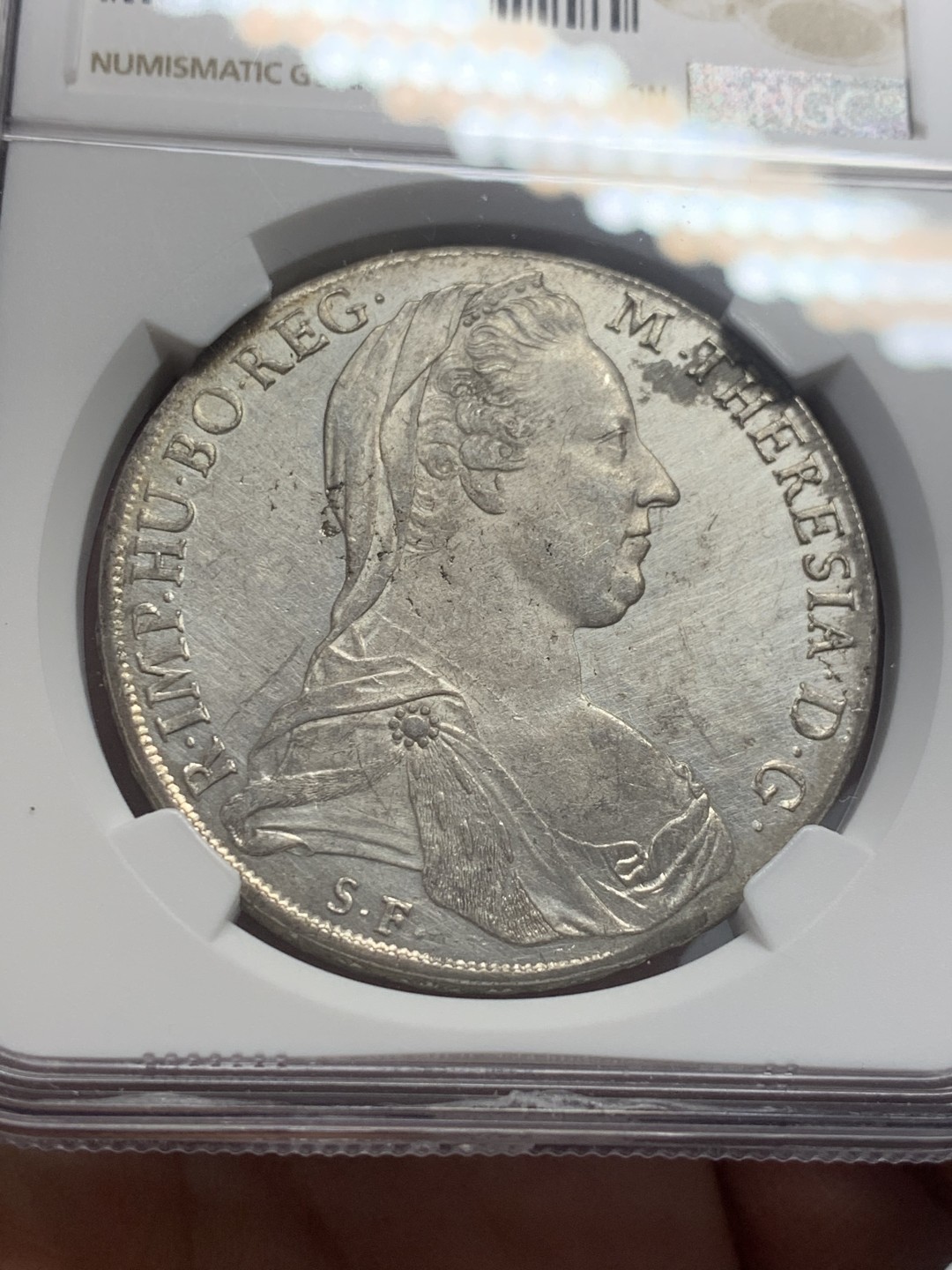 《竞宝斋》第130场-周日，周一连拍 (全场包邮) NGC-AUD 奥地利“1780年”特蕾莎1泰勒银币 早期后铸