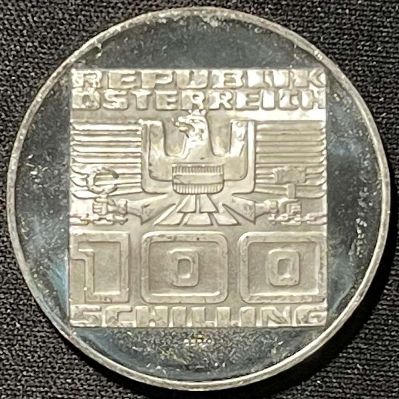 紫瑗钱币——第249期拍卖 奥地利 1975年 国家条约20周年 100先令 24克 0.64银 精制