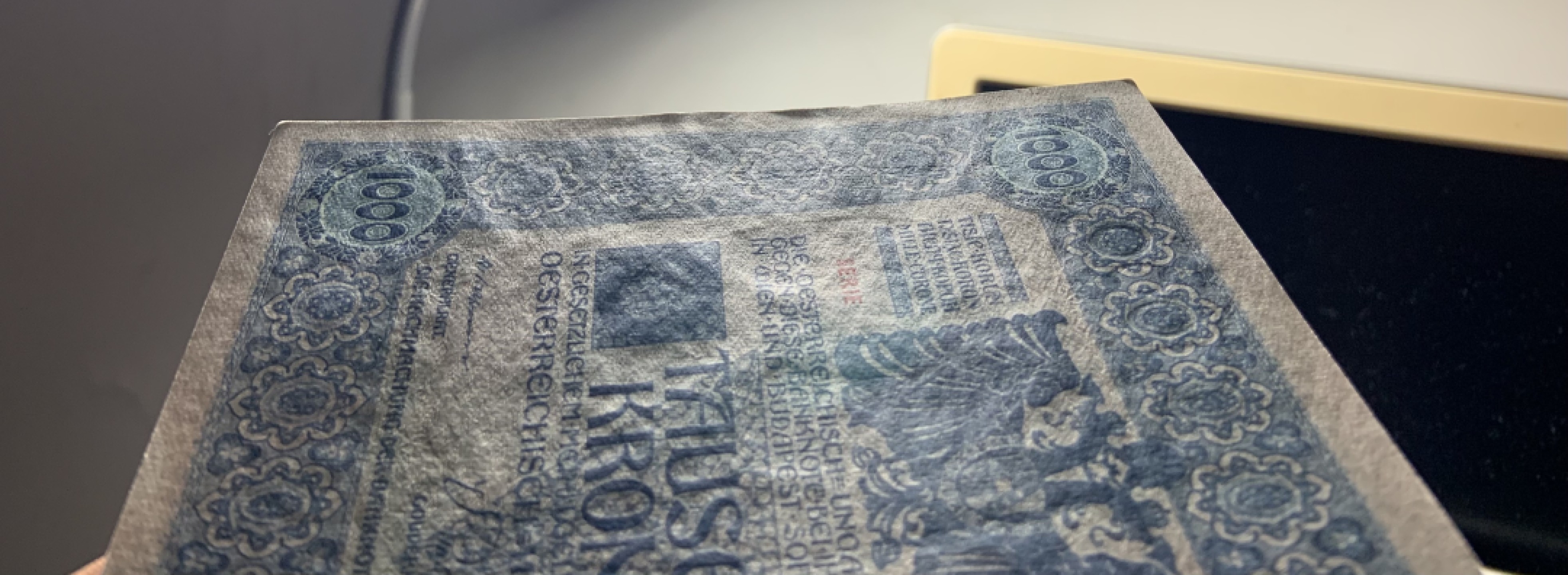 收藏联盟Quantum Auction 第228期拍卖 (已更新) 奥地利1902年1000克朗 品相UNC 边角微瑕 细节如图 百年老钞