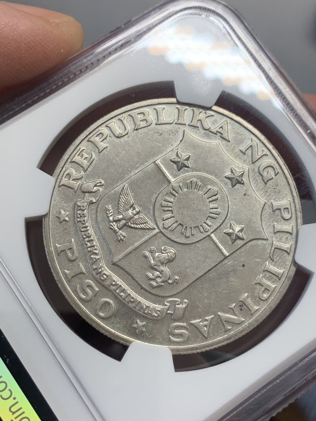 《竞宝斋》第130场-周日，周一连拍 (全场包邮) NGC PL63 1969年菲律宾1比索银币 少见品种